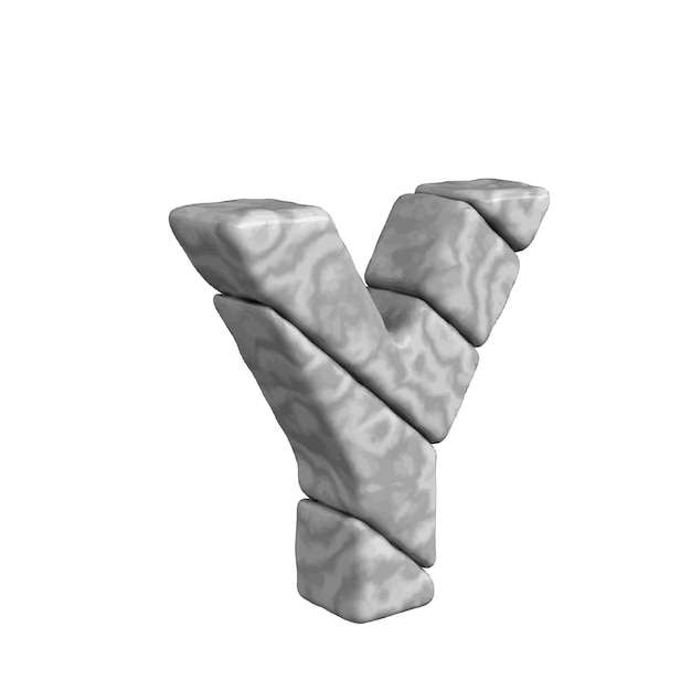 Vector 3d symbol made of marble letter y