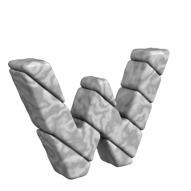 대리석 문자 W로 만든 3d 기호