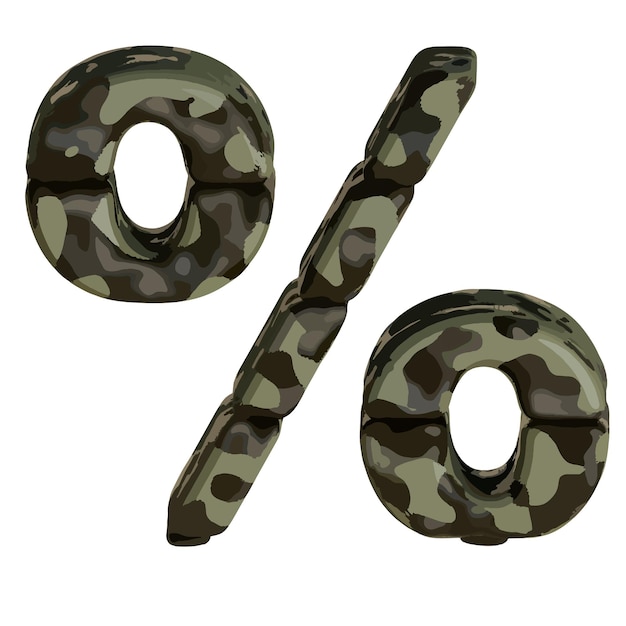 3d-symbool in bruine camouflage