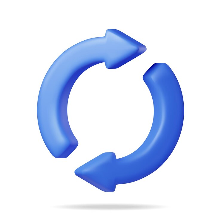 Vector 3d synchronization icon isolated