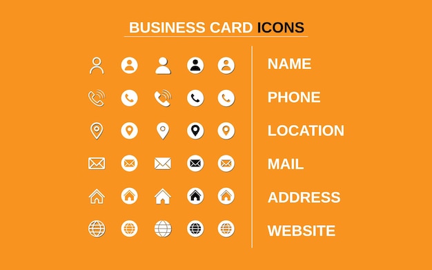 Vector 3d systyle business card using icons template flat vector icon pro icons