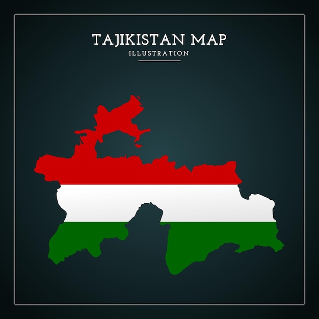 3D Tadzjikistan kaart vectorillustratie