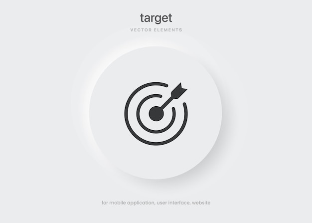 3d target, aim, purpose, goal, objective, mission, idea, sense, end, finish icon push button symbol