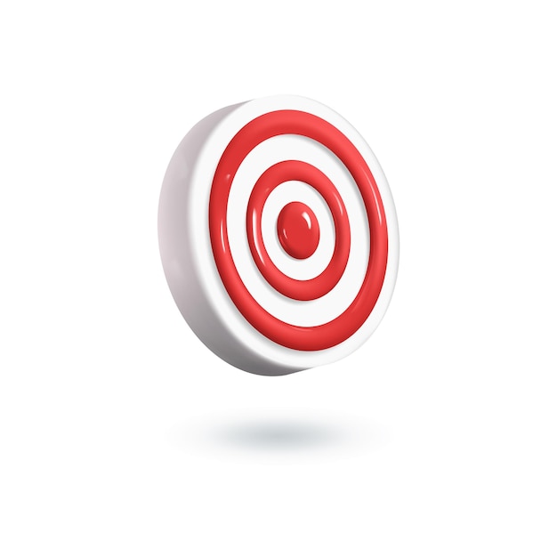 3d target icon Vector 3d illustration in cartoon plastic minimalistic style Reaching the goal