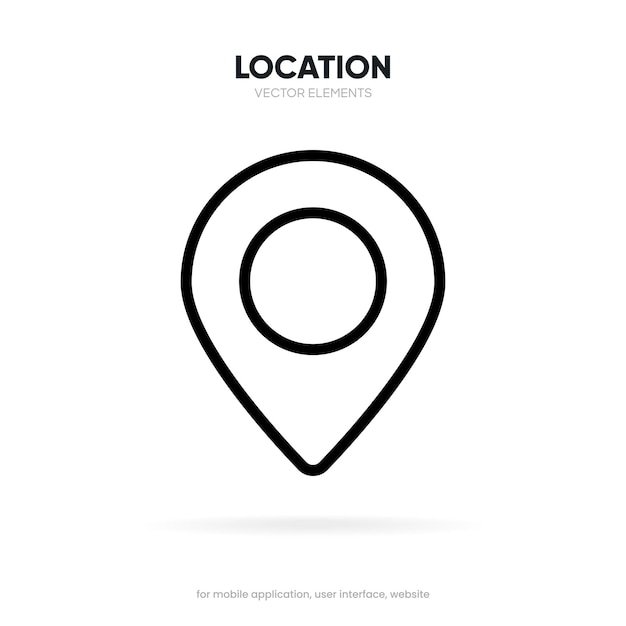 3d target pin point icon red map location pointer icon symbol sign gps marker for website ui ux