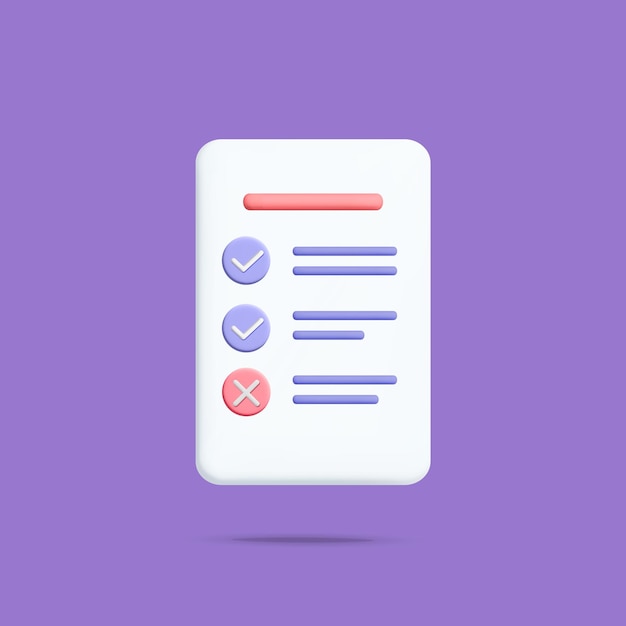 3d task management check list for efficiency work icon design