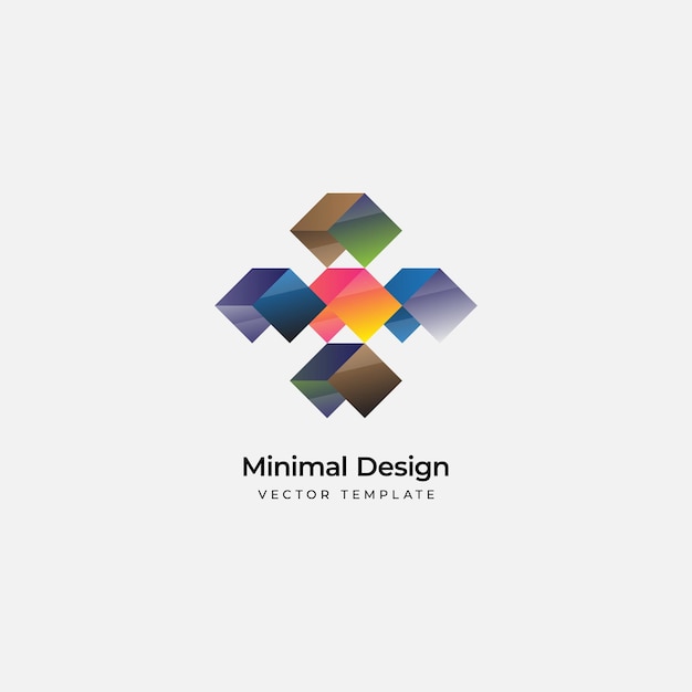 3d-tech minimale logo sjabloon vectorillustratie