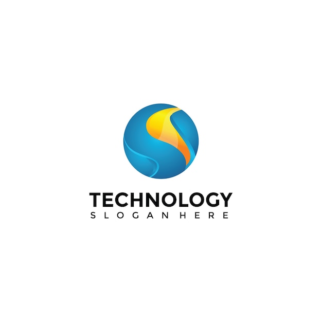 3d technologie logo sjabloon