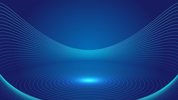 Стенд с технологией 3D-чувства пространства состоит из синих линий.