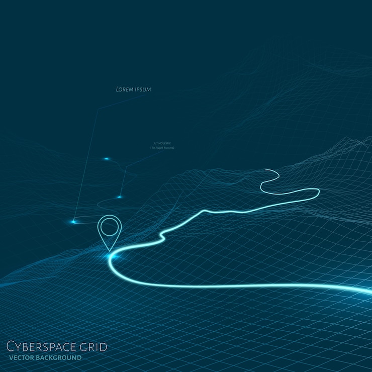 Vector 3d technology vector map