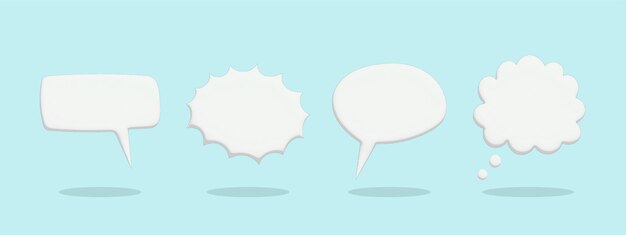 3D tekstballon chat icon collectie set poster en sticker concept Banner Vector