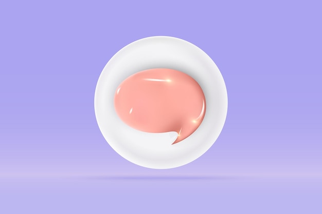3D-tekstballon met app-symbool Geïsoleerd op lichtblauwe achtergrond Realistische sociale media-chat 3D-vectorweergave illustratie