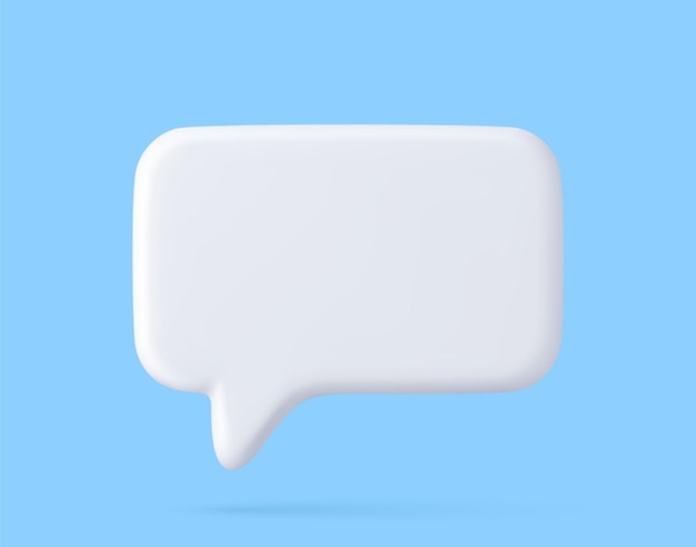 3D tekstballon pictogrammen geïsoleerd op blauwe achtergrond 3D Chat icon set Chatten vak berichtenvak 3D-rendering vectorillustratie