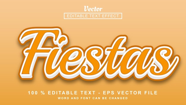 Vector 3d-teksteffect bewerkbaar teksteffect oranje feesten eenvoudige stijl geïsoleerd op oranje achtergrond