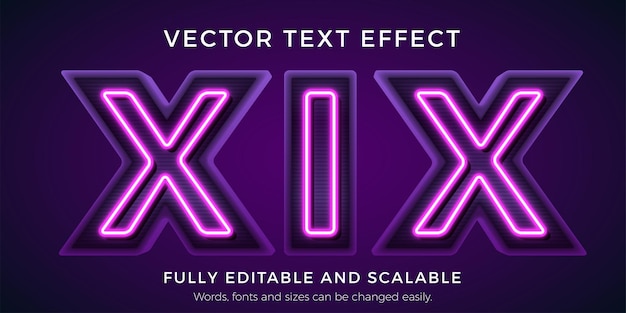 3D-teksteffect bewerkbare tekststijl neontekst Premium Vector