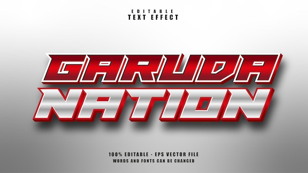 3D-teksteffect Garuda Nation