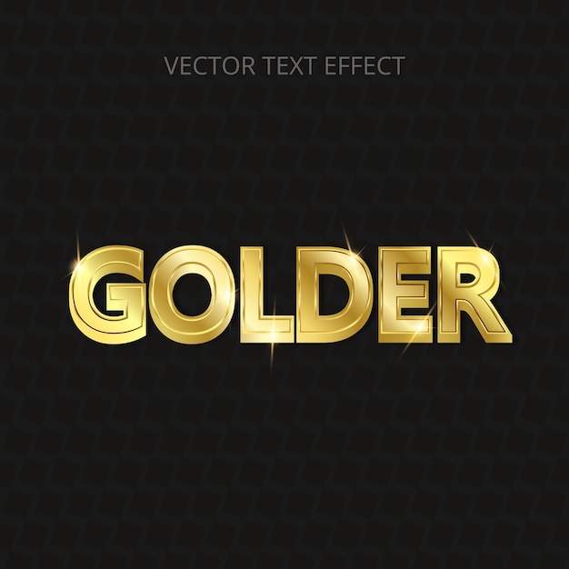 3D-teksteffect Golder Black Vector-sjabloon