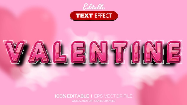 3D-teksteffect roze Valentijnsthema