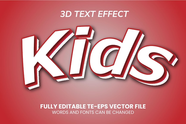 Vector 3d-teksteffect voor kinderen