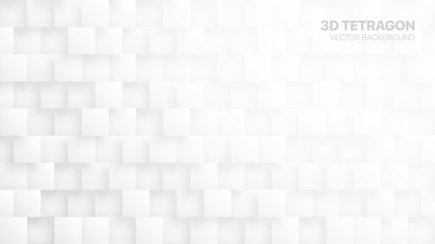 3D Tetragons White Abstract Background