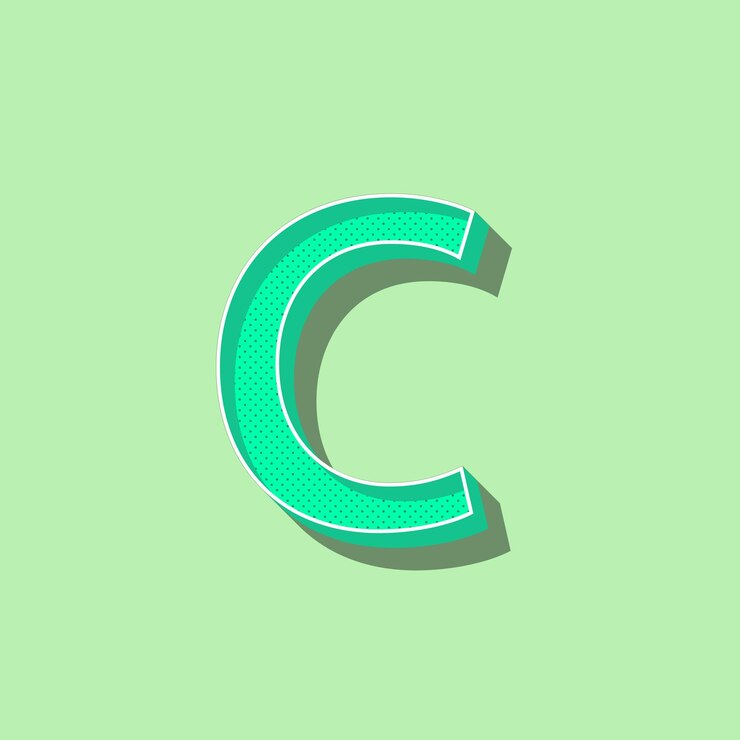 Vector 3d text alphabet c