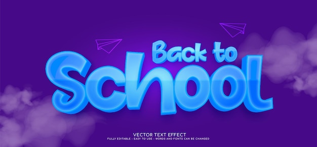 3d text back to school vector background with editable style effect