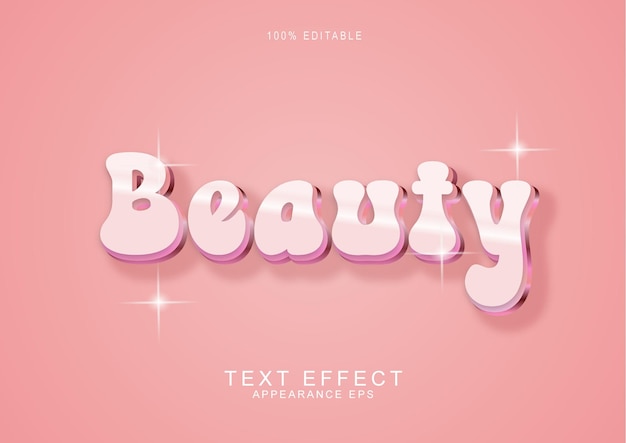 Vector 3d text beauty pink