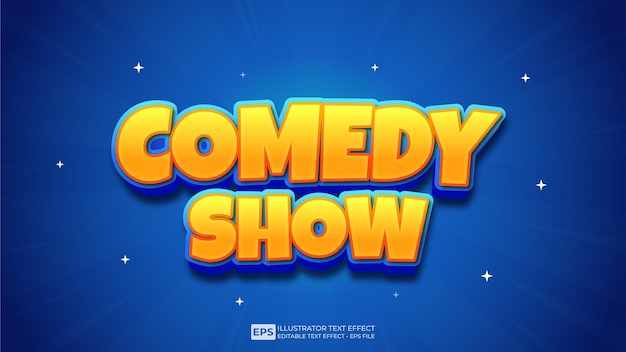 3D Text Comedy Show 編集可能なテキスト効果フォント
