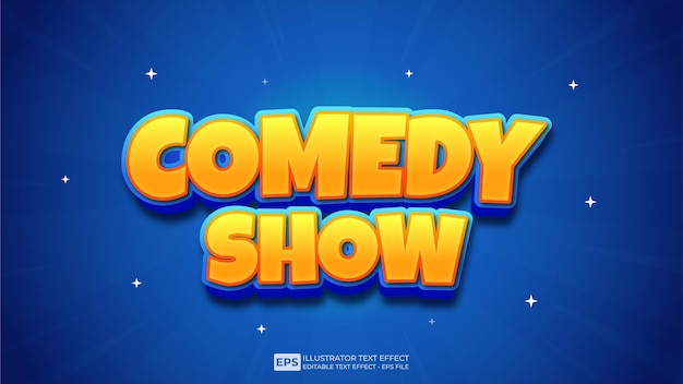 3D Text Comedy Show editable text effect font