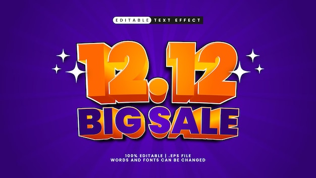 3d text effect 12 12 big sale