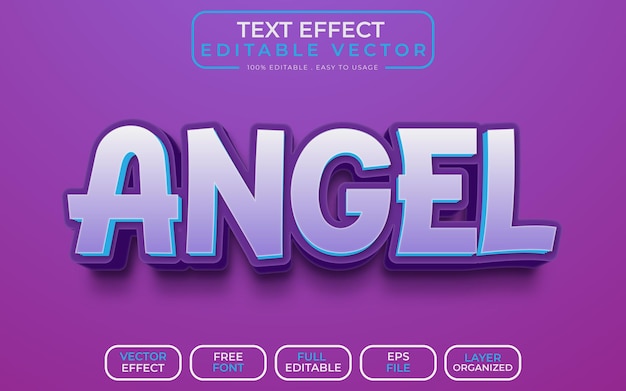 3d text effect angel