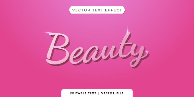 Vector 3d text effect beauty