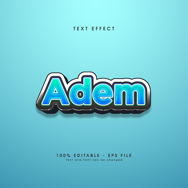 3d text effect on blue