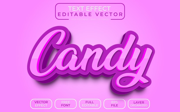 3d text effect candy