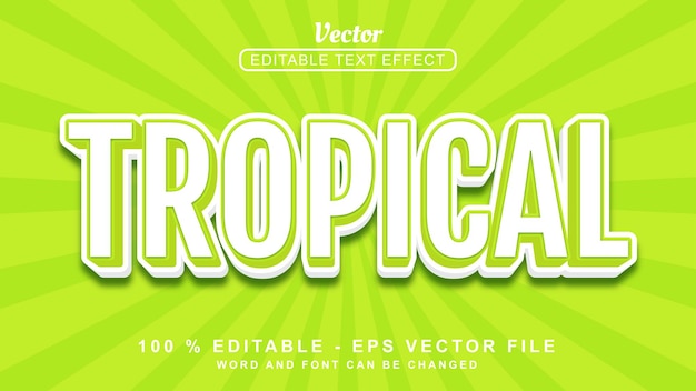 3d text effect editable 3d text effect white tropical style isolated on lime background