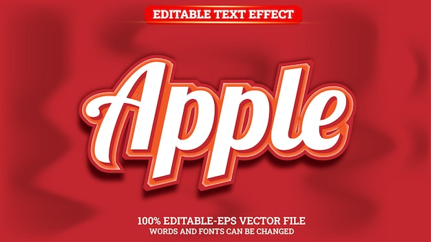 Редактируемый эффект 3d-текста apple