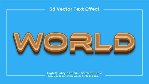 Modello vettoriale modificabile di alta qualità con effetto testo 3d