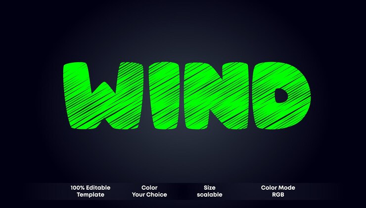 Vector 3d text effect editable template
