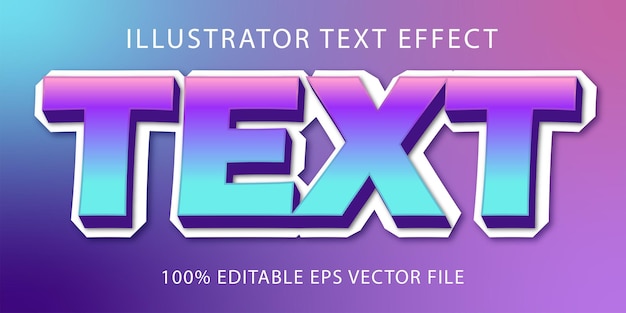 3D TEXT EFFECT Editable text multicolor gradient style editable text effect