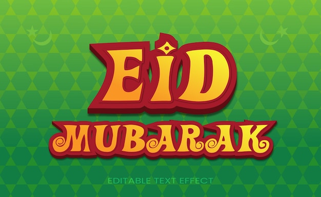 3D Text Effect Eid Mubarak