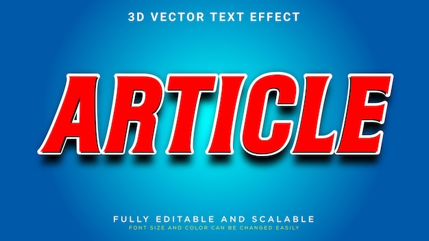 3d text effect _fully editable and scalable vector apply