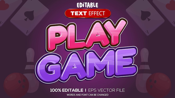 Vector 3d 텍스트 효과 게임 테마
