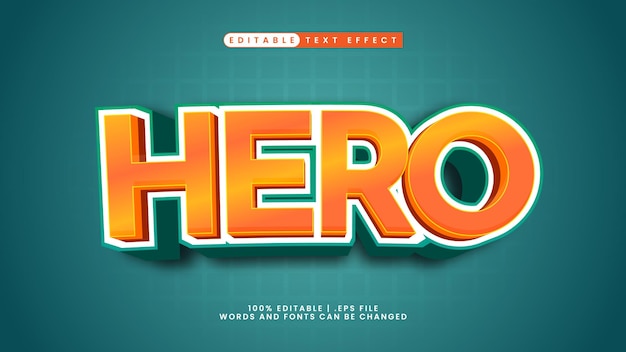 3d text effect hero