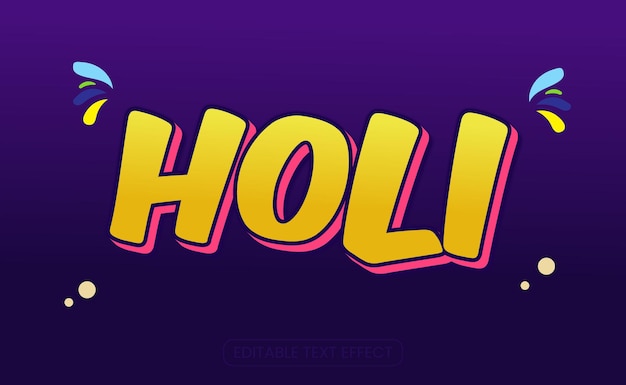 3D Text Effect Holi