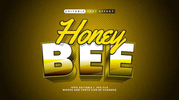 3d text effect honey bee