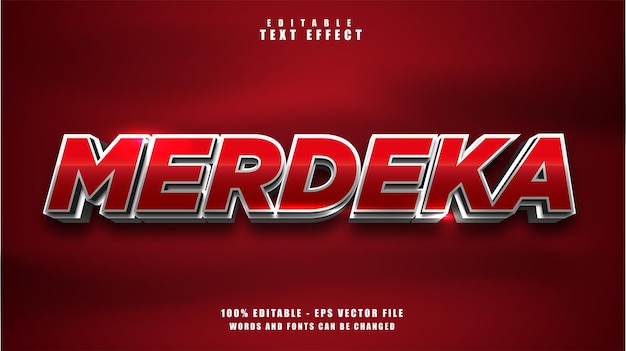 3d text effect indonesia merdeka