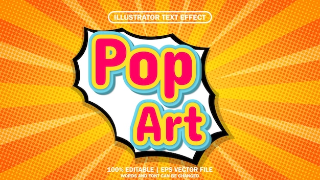 Vector 3d text effect pop art comic premium