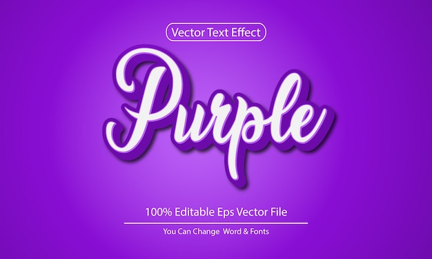 3d text effect Purple vector design