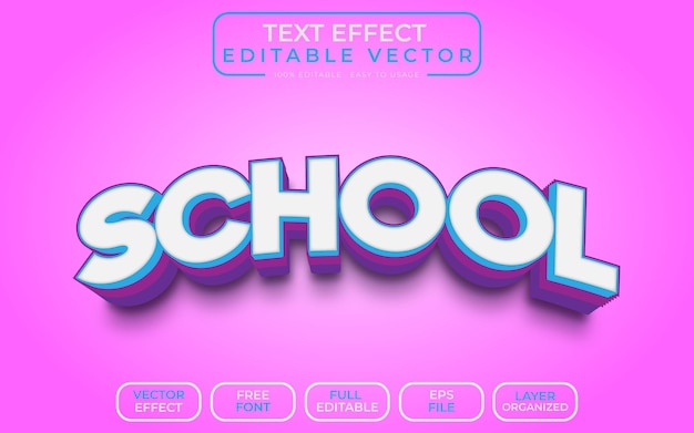 3d text effect school