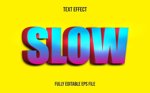 Vector 3d text effect slow